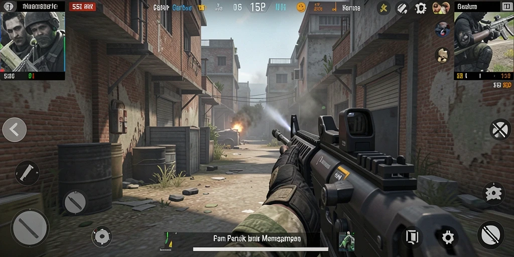 Tampilan gameplay seru dan intens dari 55RP yang menegangkan.