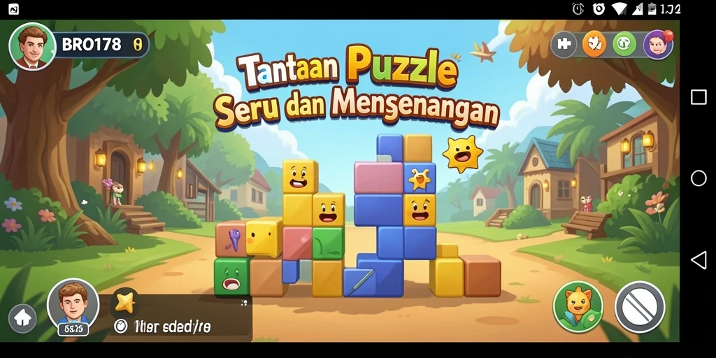Screenshot utama BRO178 menunjukkan gameplay Puzzle yang menarik dan menantang.