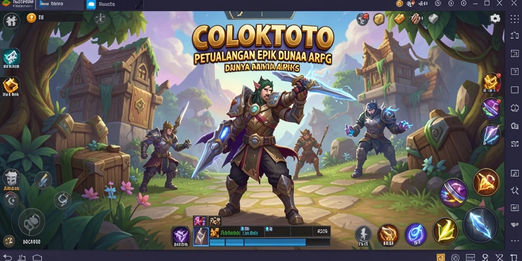 Tampilan gameplay <strong>COLOKTOTO</strong> menampilkan pertarungan seru dan dunia fantasi yang menakjubkan.