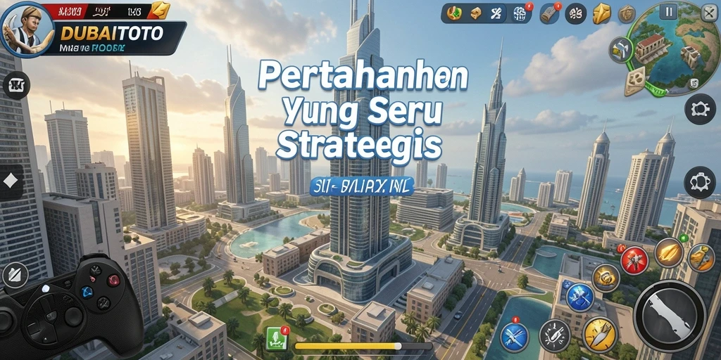 Tampilan gameplay DUBAITOTO dengan menara yang berfungsi melawan invasi musuh.