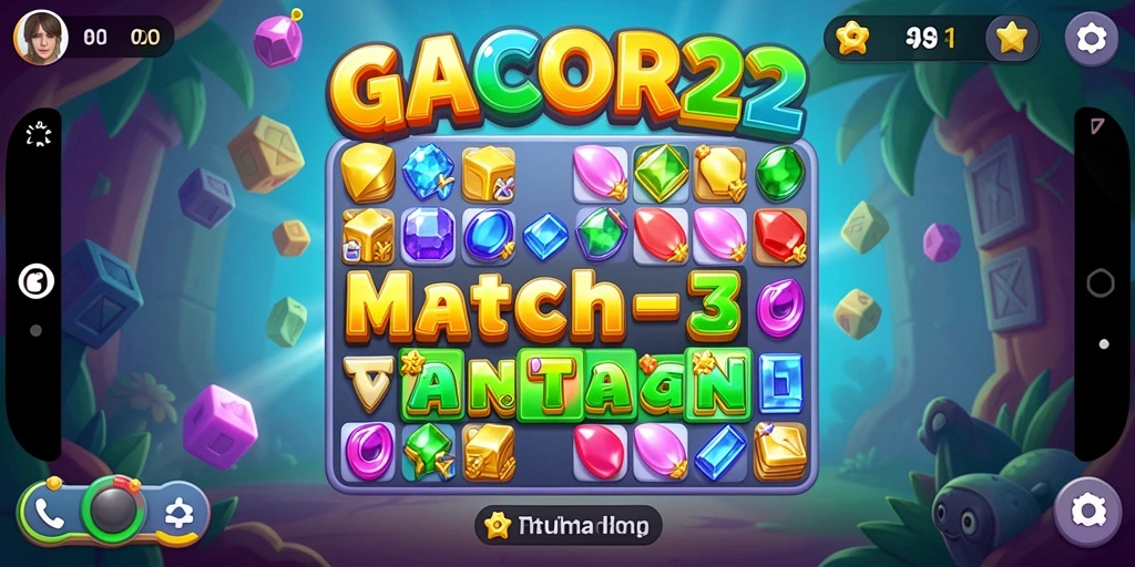 Gameplay GACOR22 yang seru dan menantang di level Match-3.