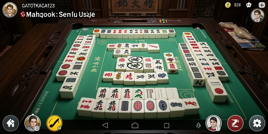 Screenshot gameplay GATOTKACA123 menunjukkan aksi seru Mahjong.