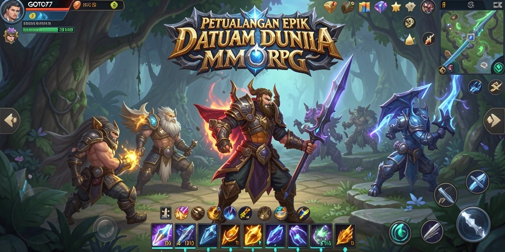 Screenshot GOTO77 menunjukkan aksi seru dalam pertempuran MMORPG.