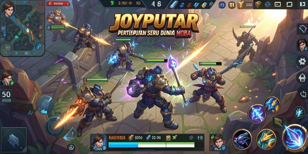 Tampilan gameplay menarik dari JOYPUTAR dalam pertempuran tim.