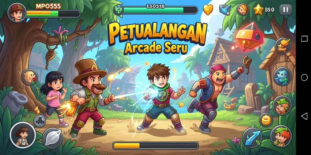 Tampilan gameplay seru MPO555 dengan grafis menarik.