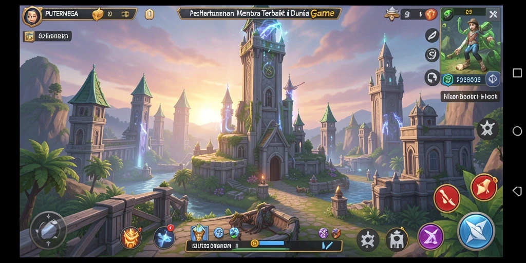 Screenshot gameplay menampilkan menara pertahanan melawan gelombang musuh.