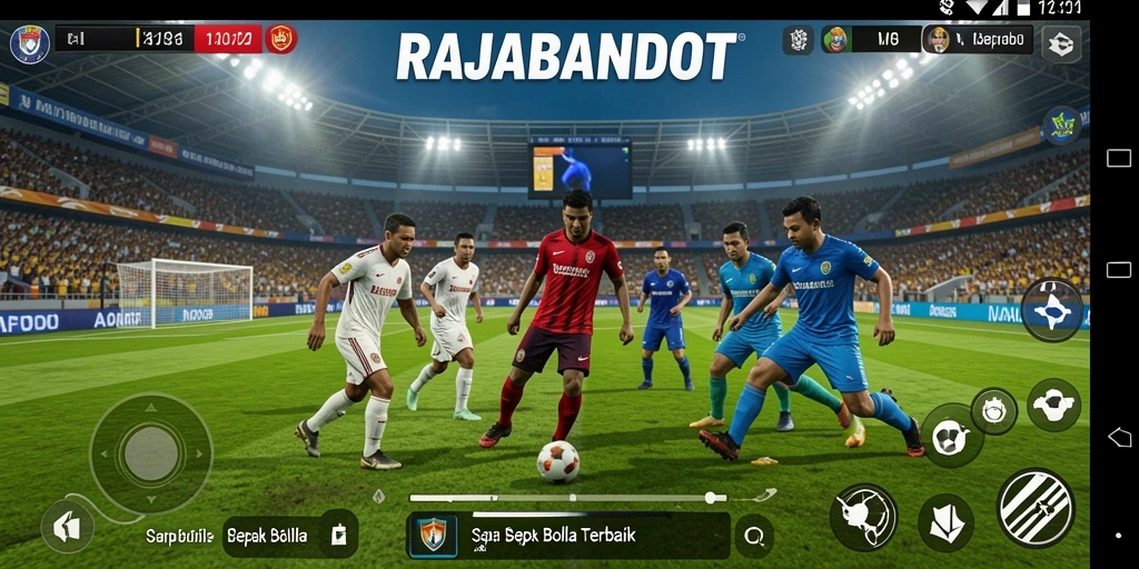 Tampilan menakjubkan dari gameplay sepak bola RAJABANDOT.