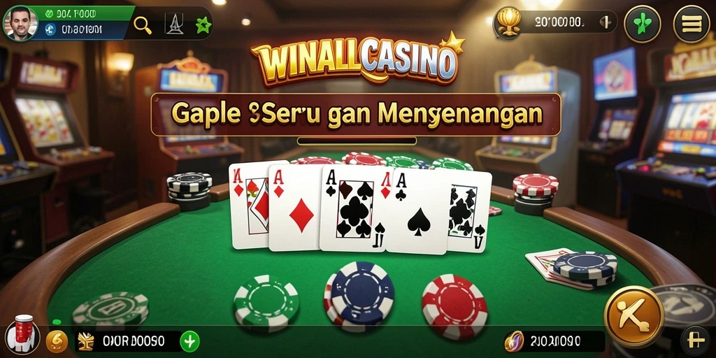Tampilan gameplay WINALLCASINO yang seru saat bermain Gaple.