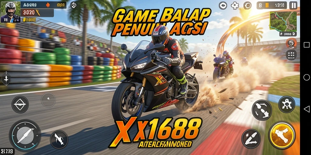 Gameplay seru balap motor dengan grafik menawan di X168.