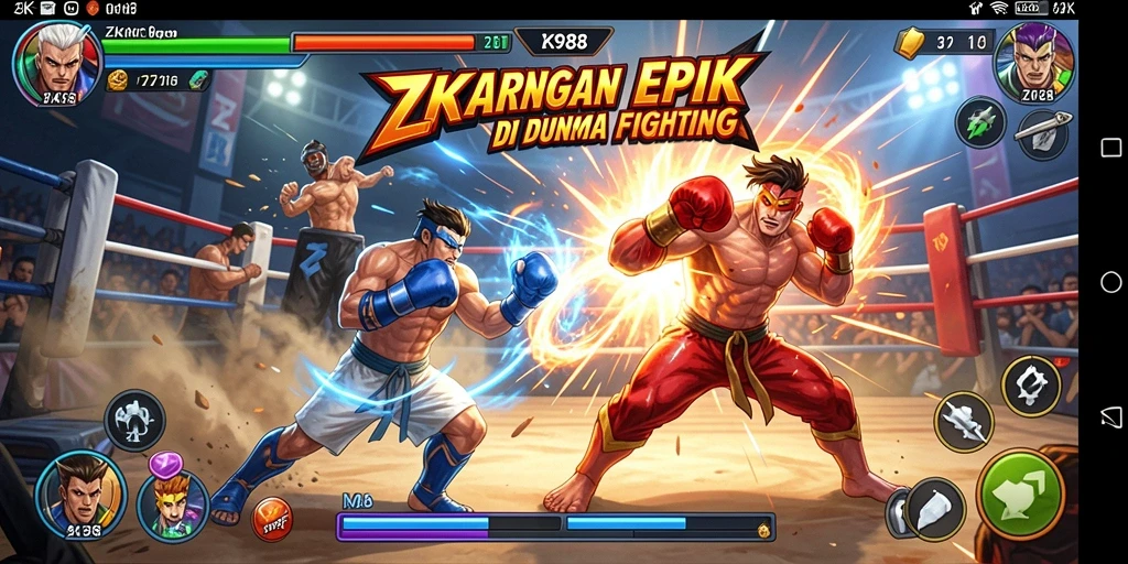 Tampilan gameplay intens dari ZK988 dalam pertarungan seru.